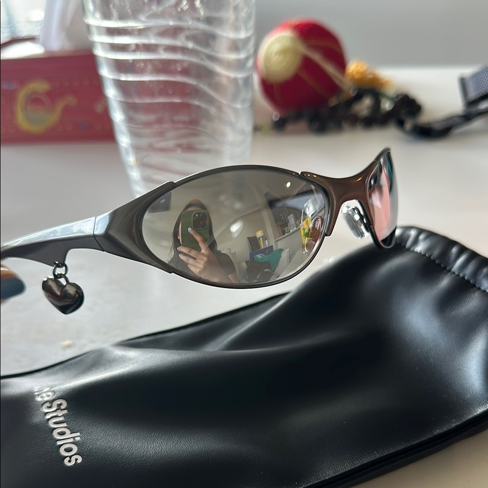 Acne Black Sunglasses Sleek Designer Accessory